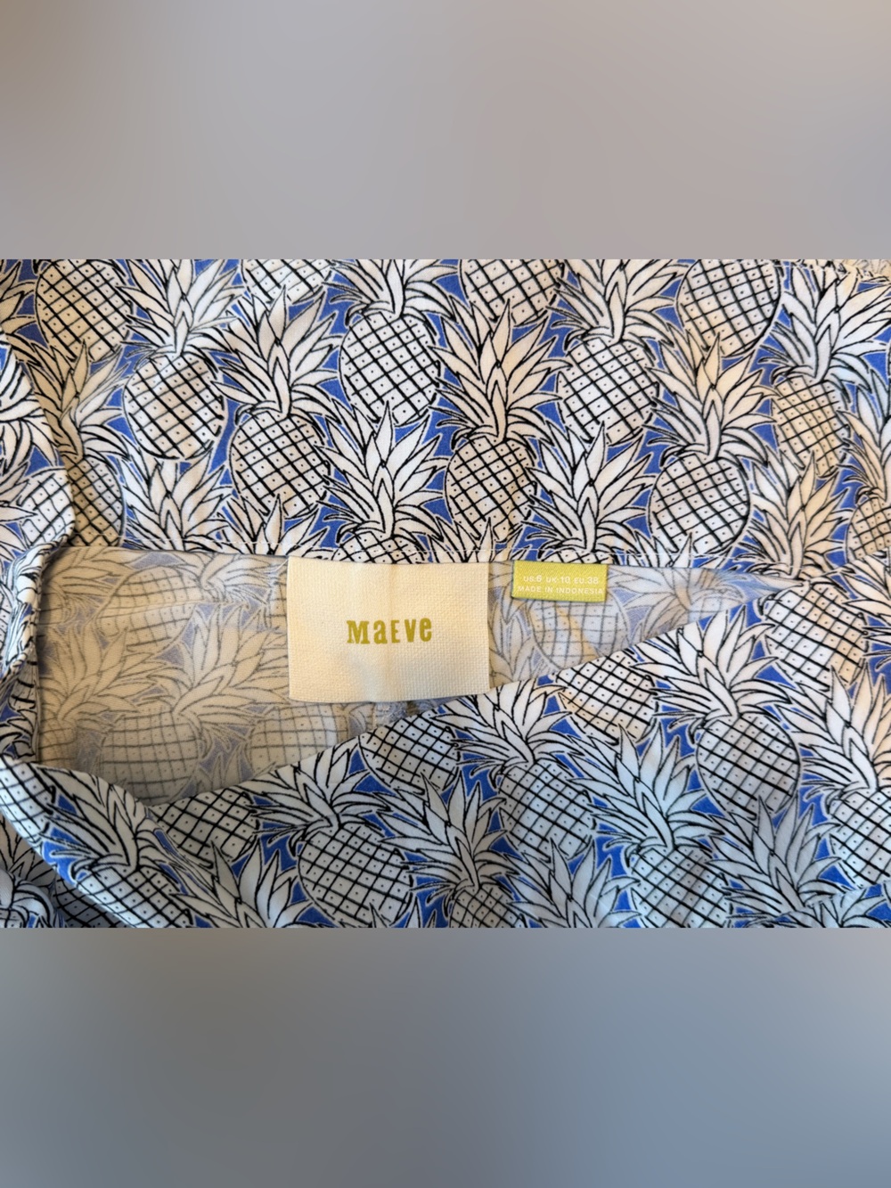 Maeve Blue, White & Black Pineapple-Print Skort - Picture 1 of 4